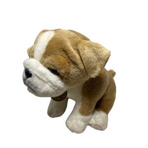 Aurora by Miyoni Sitting 7" Realistic Bulldog Plush Puppy Dog Stuffed Animal